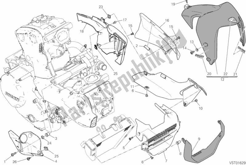 Wszystkie części do Pó? Owiewki Ducati Monster 1200 USA 2020